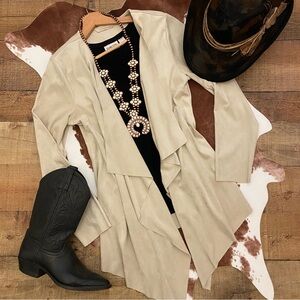 Faux Suede Open Cardigan by Soft Surroundings
